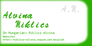 alvina miklics business card